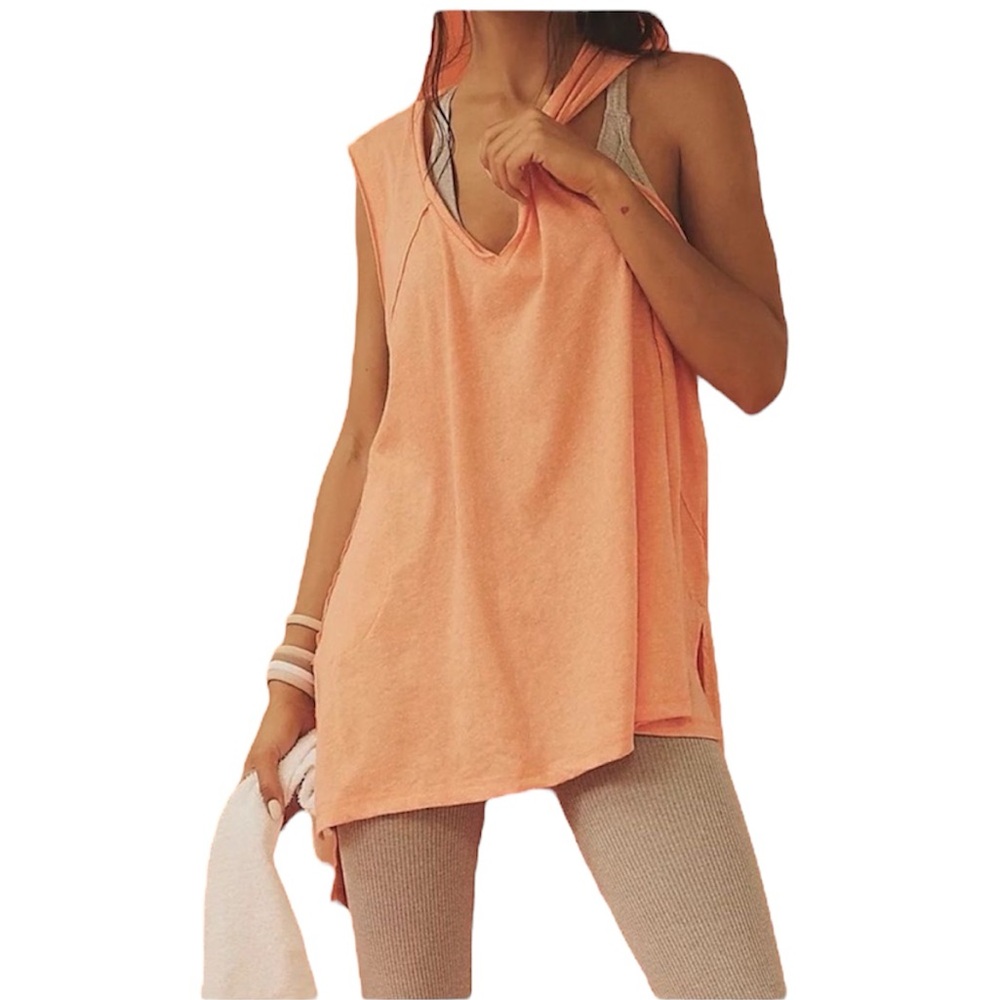 Free People FP Movement Women's Small Coral City Vibes Oversized Tunic T… - Picture 1 of 11